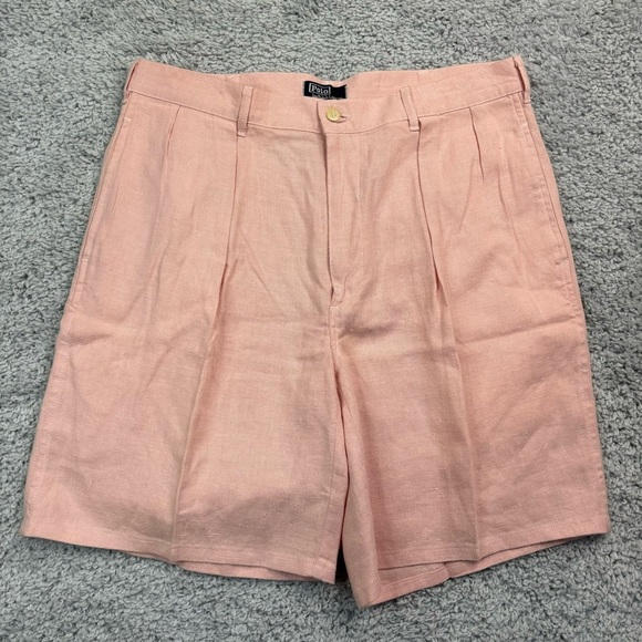Polo Ralph Lauren Shorts Mens 36 Linen Pastel Pink Vintage Minimal Preppy Basic - Picture 1 of 4